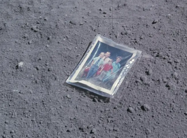 Charlie M. Duke's family photo on the moon